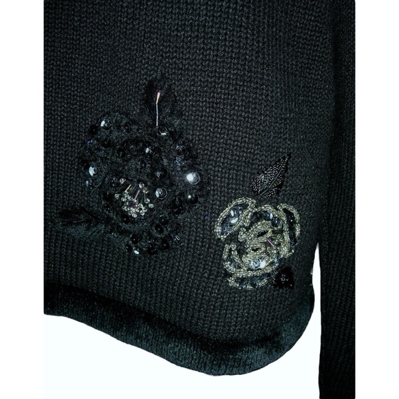 Vintage 80's Berek Sweater Cardigan Sequin Rhinestone Beaded Pearl Embroidered - Picture 8 of 12